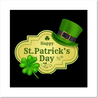 Leaf green st patricks day Hat Posters and Art